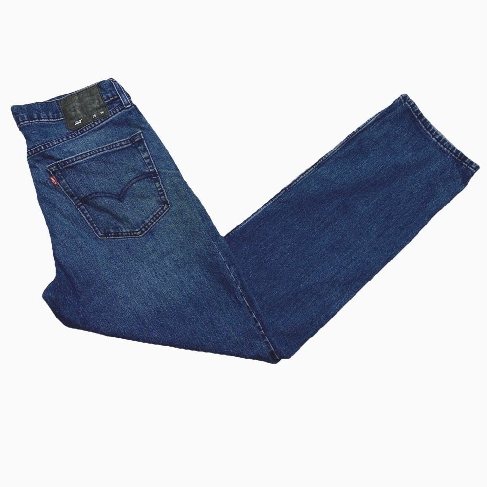 Levi's 550 Jeans Mens 36 Blue Dark Washed Black Denim Label